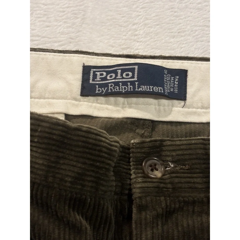 Vintage Polo Ralph Lauren Men's Corduroy Pants‎ Size 38x30 Green
